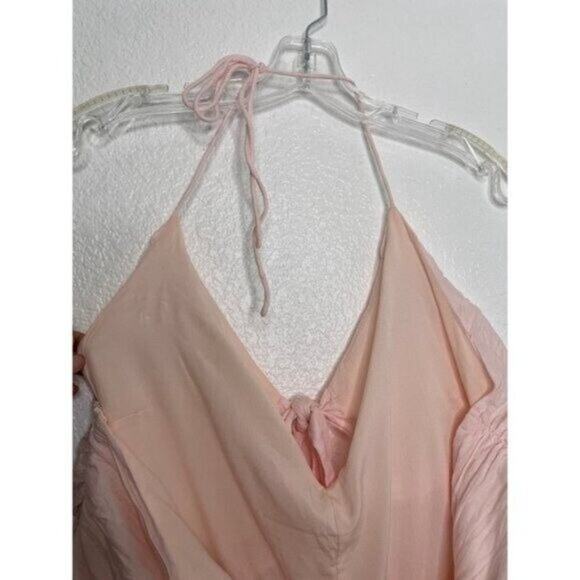 ASOS Womens Top Plus Size 14 Light Pink Sleeveless Halter V-Neck Lined Blouse - Picture 12 of 14